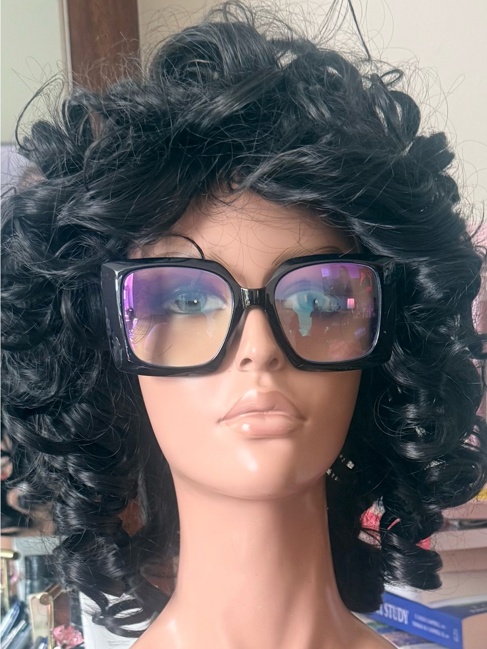 2.75+ Oversized Black 2-tone Blue Light Reading Glasses